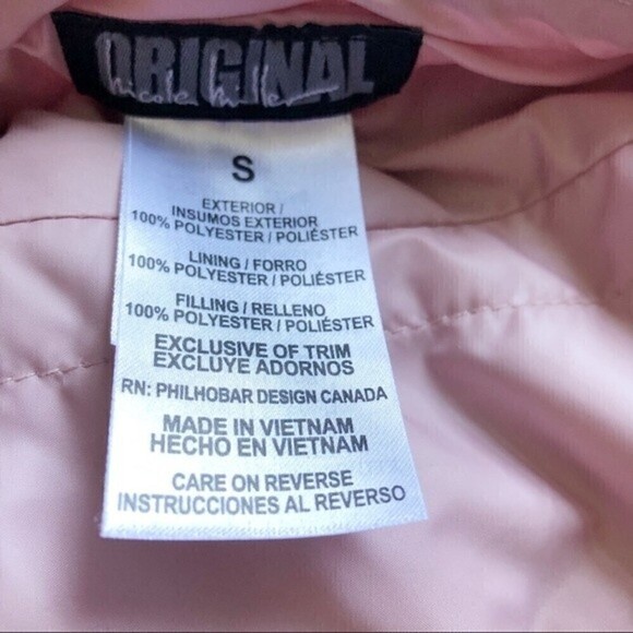 NICOLE Miller Reversible Vest Zip Up Puffer Vest Faux Fur Pastel Soft Pink Small - Picture 11 of 11